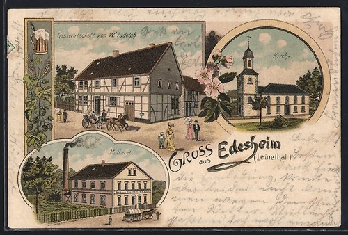 Litografia edesheim leinethal - litografia, edesheim/leinethal